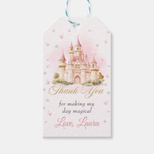 Pink Princess Castle Birthday Party Gift Tags