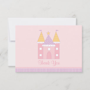 Pink Princess Castle Girls Birthday Party Card