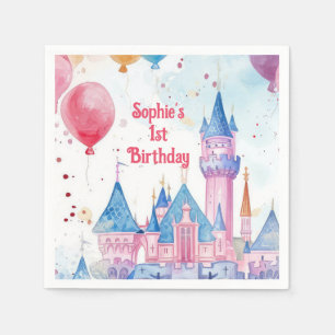 Pink Princess Castle Napkin
