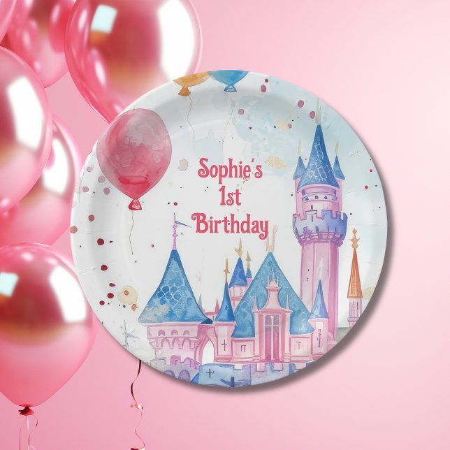 Pink Princess Castle  Paper Plate (Creator Uploaded)