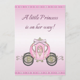 Pink Princess Coach Girls Baby Shower Invitation