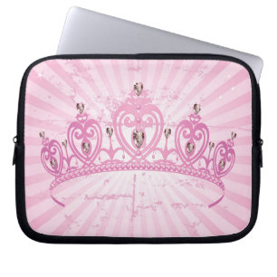 Pink Princess Crown Laptop Sleeve Protective Case