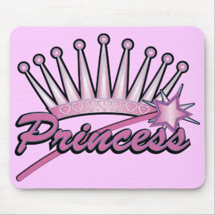 Pink Princess Crown Mouse Pad