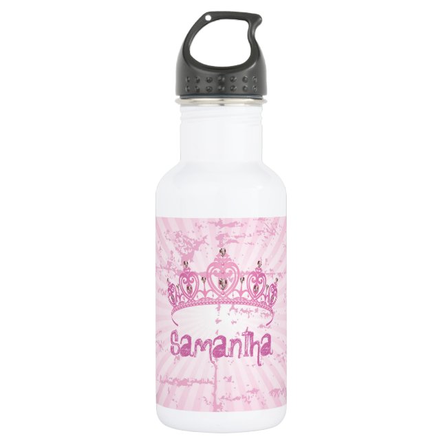 Pink Princess Crown Tiara 32. oz. 532 Ml Water Bottle (Front)