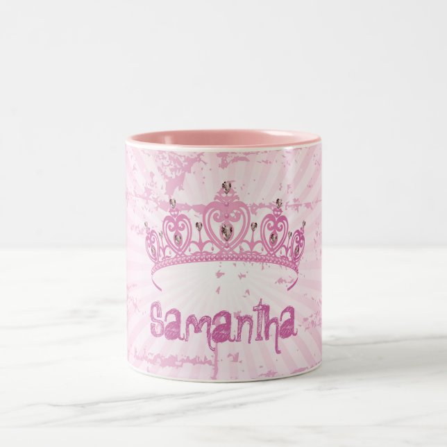 Pink Princess Crown Tiara Coffee Mug Cup (Center)