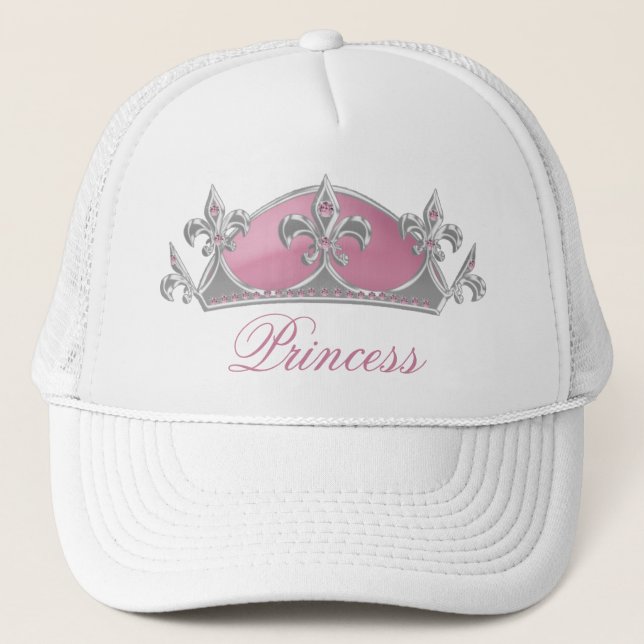 Pink Princess Crown with Diamonds Ladies Hat (Front)