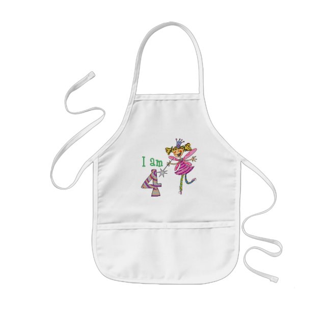 Pink princess fairy (age 4) kids apron (Front)