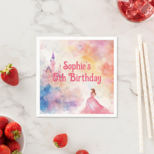 Pink Princess Fairytale Birthday Napkin