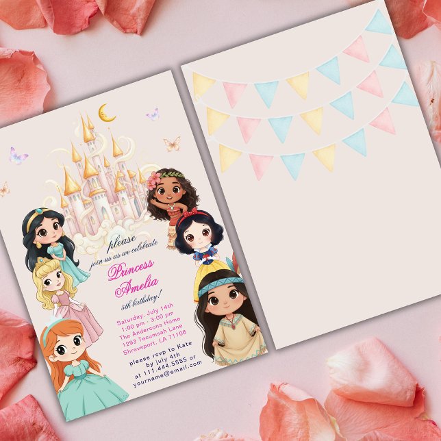 Pink Princess Fairytale Magical Castle Birthday  Invitation (Creator Uploaded)