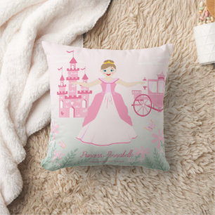 Pink Princess Fantasy Birthday Party Cushion
