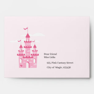 Pink Princess Fantasy Birthday Party Envelope