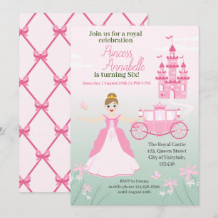 Pink Princess Fantasy Birthday Party Invitation