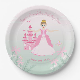 Pink Princess Fantasy Birthday Party Paper Plate