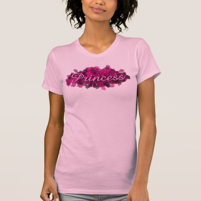 Pink Princess Flowers T-Shirt (Front)