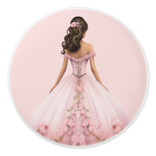 Pink Princess Girl's Girly Ceramic Knob