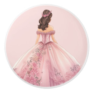 Pink Princess Girl's Girly Ceramic Knob