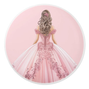 Pink Princess Girl's Girly Ceramic Knob