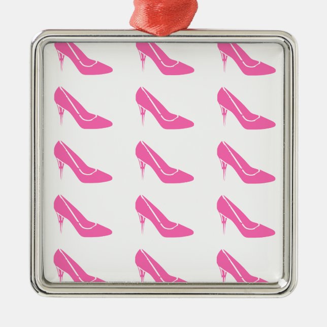 Pink Princess High Heel Shoes Christmas Ornament (Front)