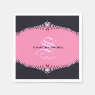 Pink Princess Lace Special Day Engagement Wedding Napkin