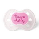 Pink Princess Personalised Name Baby Girl Pacifier