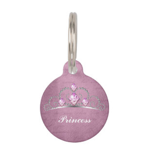Pink Princess Pet Name Tag
