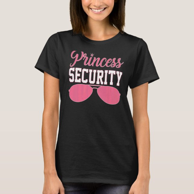 Pink Princess Security Big Brother Birthday Sungla T-Shirt (Front)