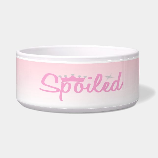 Pink Princess Spoiled Dog Bowl (Front)