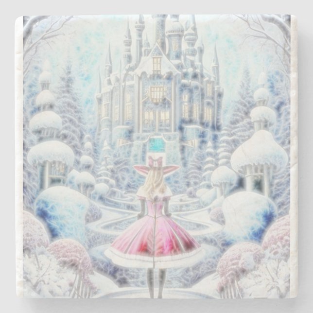 Pink Princess Stone Coaster (Front)