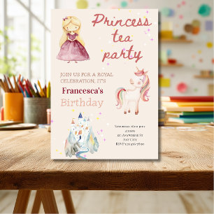 Pink Princess Tea Party birthday Invitation