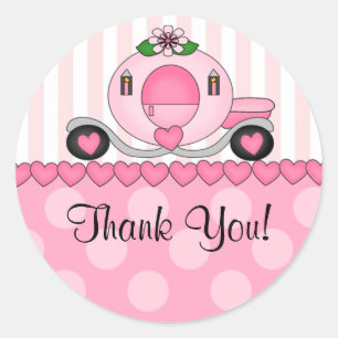 Pink Princess Thank You Sticker