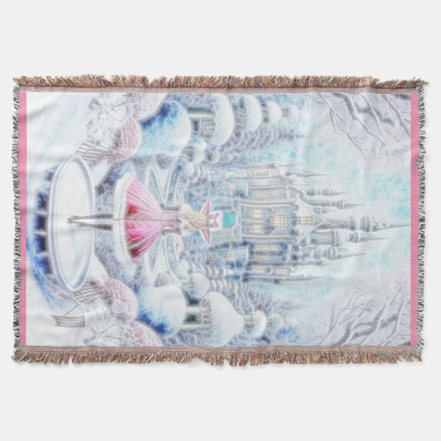 Pink Princess Throw Blanket (Front)