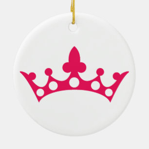 Pink Princess Tiara Ceramic Tree Decoration