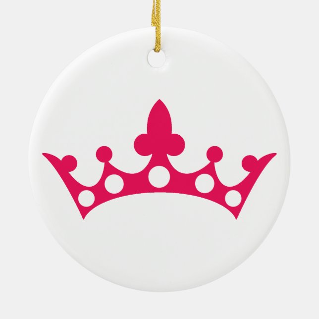 Pink Princess Tiara Ceramic Tree Decoration (Back)