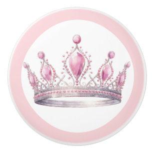 Pink Princess Tiara Girly Ceramic Knob