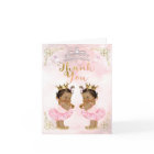 Pink Princess Vintage Baby Girl Twins Thank You