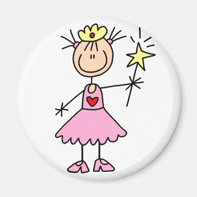 Pink Princess With Wand Magnet (Front)
