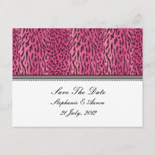 Pink Print Animal Skin Save The Date Postcard