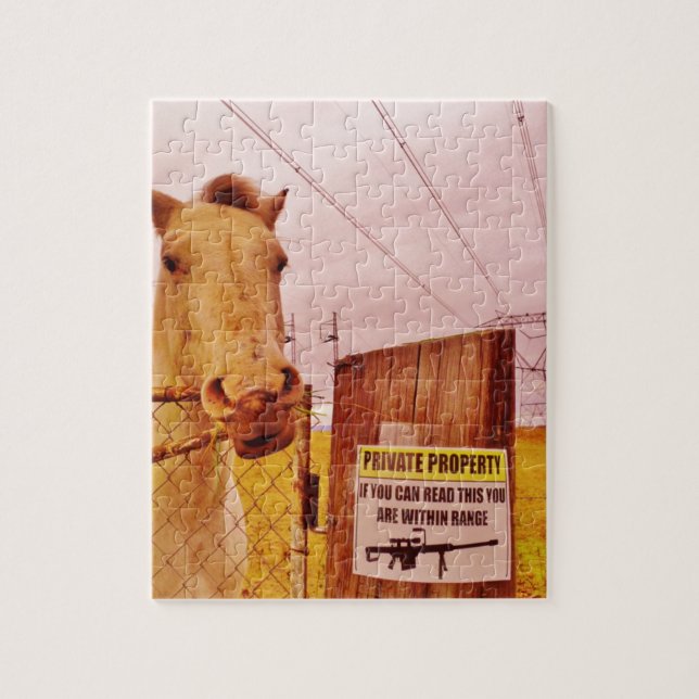Pink Private Property Horse Jigsaw Puzzle (Vertical)