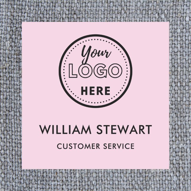 Pink Professional Custom Logo Employee Name Tag (Creator Uploaded)