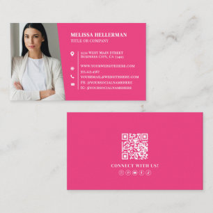Pink Professional Photo Business Card