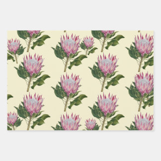 Pink Protea Cadeaupapier Vellen 3 Sets Wrapping Paper Sheet