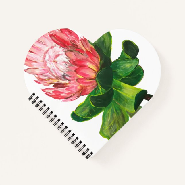 Pink protea, king protea flower, tropical, africa notebook (Front)