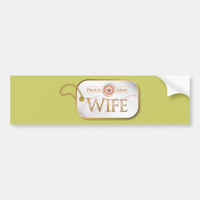 Pink Proud Army Wife Bumper Sticker (Front)
