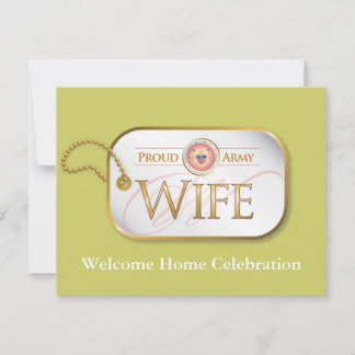 Pink Proud Army Wife Invitation