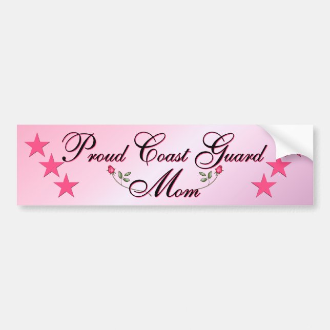 Pink & Proud Coast Guard Mum Bumper Sticker (Front)