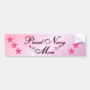 Pink & Proud Navy Mum Bumper Sticker