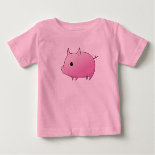 Pink Pudgy Piglet Baby Tee