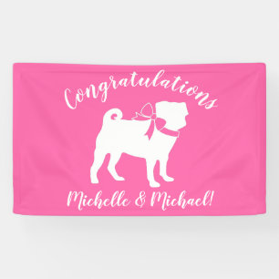 Pink Pug Dog Theme Party Celebration Banner