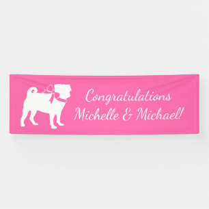 Pink Pug Dog Theme Party Celebration Banner