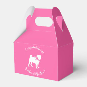 Pink Pug Dog Theme Party Celebration Favour Box